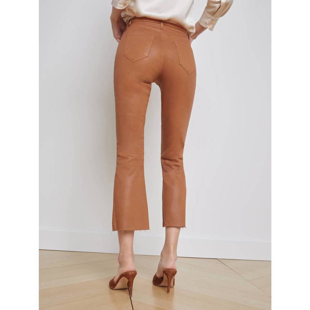 NEW L'AGENCE kendra coated cropped flare jean in java coated - Picture 3 of 5